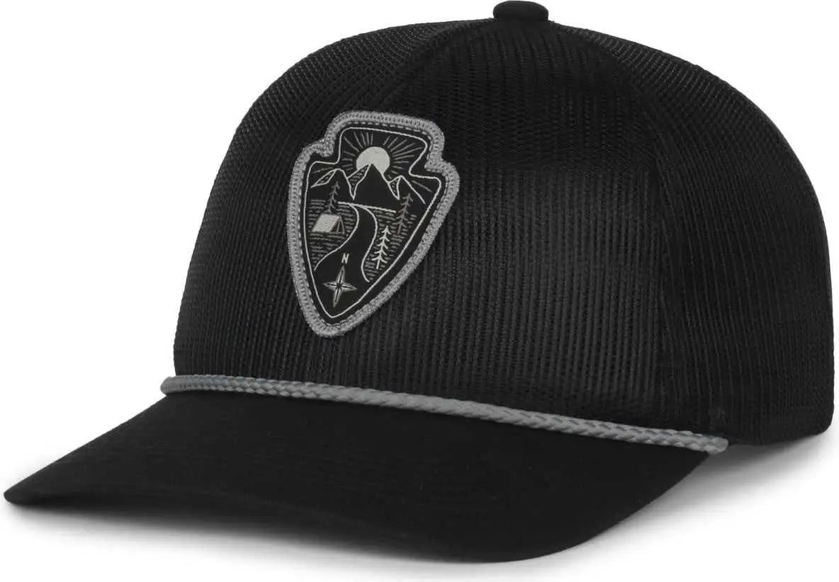 OC Sports ARRWHD01Full Mesh Cap - Black - Black / 6 7/8’’ - 7 1/2’’