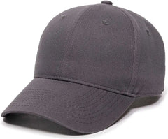 OC Sports BCT-600 Pro Style Cotton Twill Cap - Charcoal - Dark Gray / 6 7/8’’ - 7 1/2’’