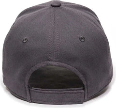 OC Sports BCT-600 Pro Style Cotton Twill Cap - Charcoal - Dark Gray / 6 7/8’’ - 7 1/2’’
