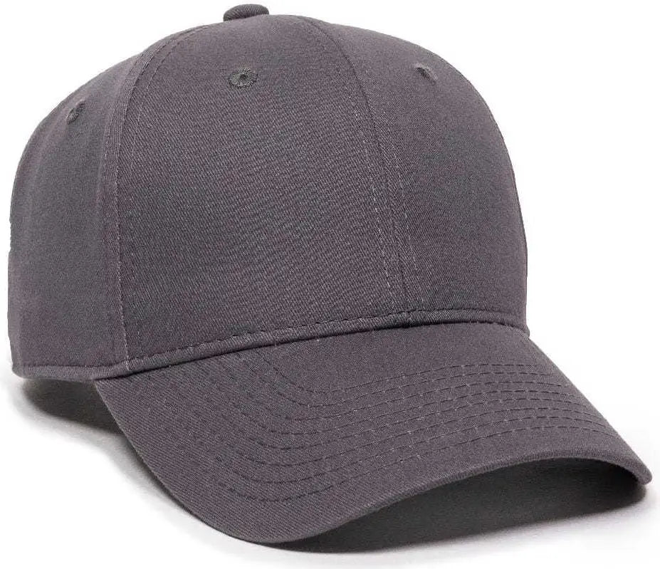 OC Sports BCT-600 Pro Style Cotton Twill Cap - Charcoal - Dark Gray / 6 7/8’’ - 7 1/2’’