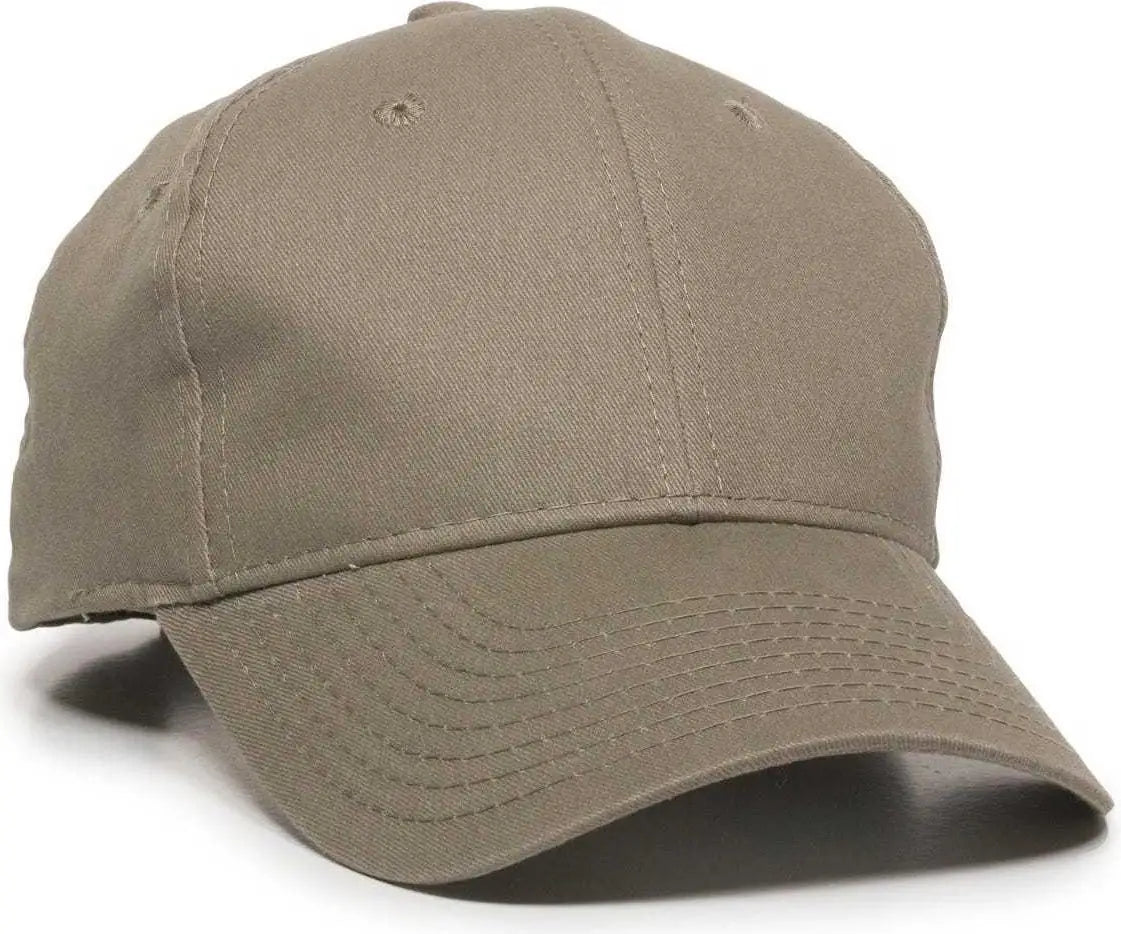 OC Sports BCT-600 Pro Style Cotton Twill Cap - Khaki - Khaki / 6 7/8’’ - 7 1/2’’
