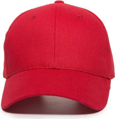 OC Sports BCT-600 Pro Style Cotton Twill - Red - Red / 6 7/8’’ - 7 1/2’’