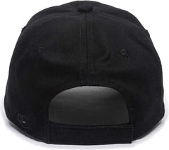 OC Sports BCT-662 Adjustable Cap - Black - Black / 6 7/8’’ - 7 1/2’’