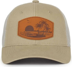 OC Sports BEACH01 Oasis Patch Cap - Khaki Putty - Khaki Light Gray / 6 7/8’’ - 7 1/2’’