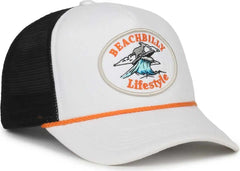 OC Sports BEACHBILLY3 Beachbilly Caps - White Black - Black / OSFM