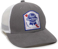 OC Sports BEER-024 Pabst Caps - Dark Gray White - Dark Gray White / 6 7/8’’ - 7 1/2’’