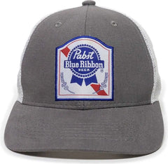 OC Sports BEER-024 Pabst Caps - Dark Gray White - Dark Gray White / 6 7/8’’ - 7 1/2’’