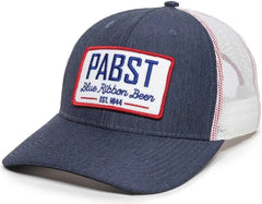 OC Sports BEER-026 Pabst Mesh Back Cap - Navy White - Navy White / 6 7/8’’ - 7 1/2’’