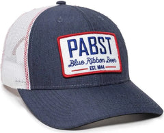 OC Sports BEER-026 Pabst Mesh Back Cap - Navy White - Navy White / 6 7/8’’ - 7 1/2’’
