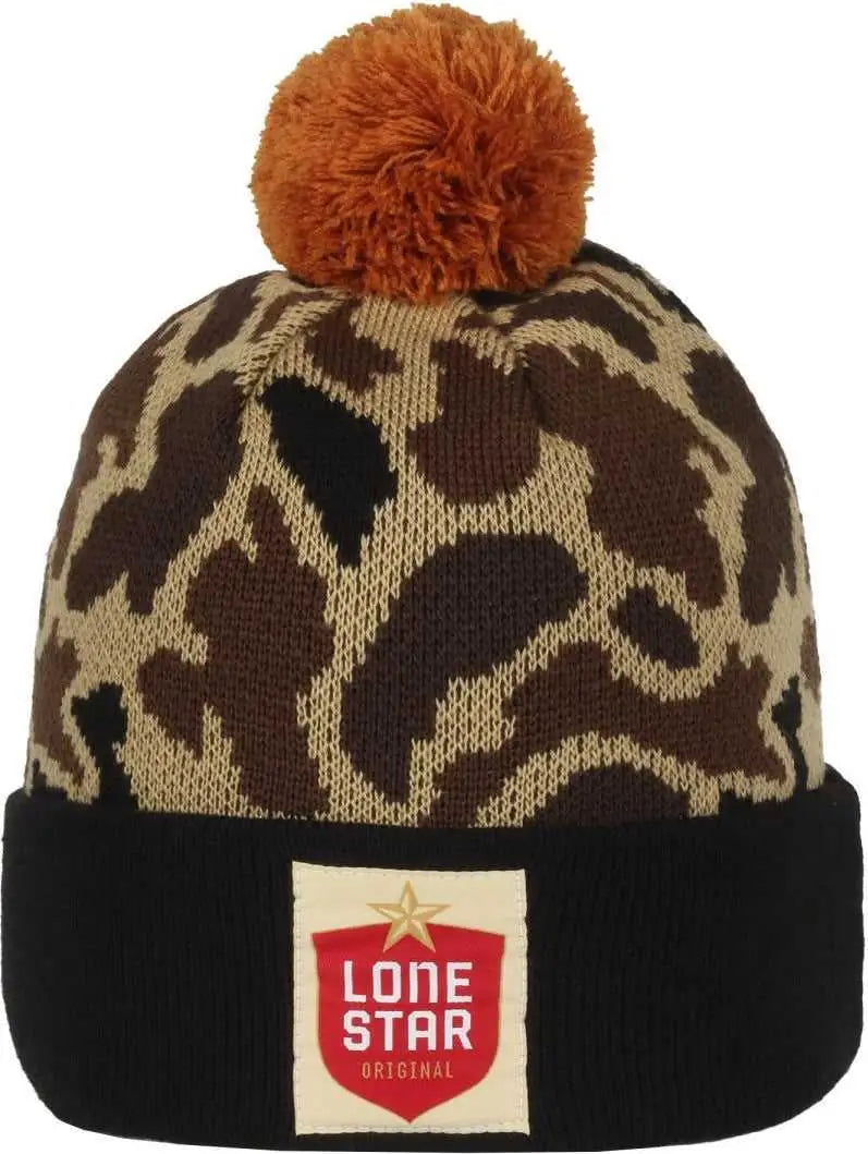 OC Sports BEER-033 Pabst Beanie with Pom - Generic Waterfowl Camo - Mulit-Colored / 6 7/8’’ - 7 1/2’’