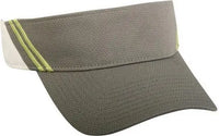 OC Sports BMV-300 Visor 2 Rows of Contrast Stitching - Graphite White Elec Green - Dark Gray Green / 6 7/8’’ - 7 1/2’’