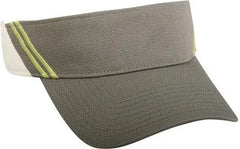 OC Sports BMV-300 Visor 2 Rows of Contrast Stitching - Graphite White Elec Green - Dark Gray Green / 6 7/8’’ - 7 1/2’’