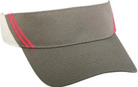 OC Sports BMV-300 Visor 2 Rows of Contrast Stitching - Graphite White Fuchsia - Dark Gray Fuchsia / 6 7/8’’ - 7 1/2’’