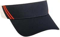 OC Sports BMV-300 Visor 2 Rows of Contrast Stitching - Navy White Orange - Navy Orange / 6 7/8’’ - 7 1/2’’