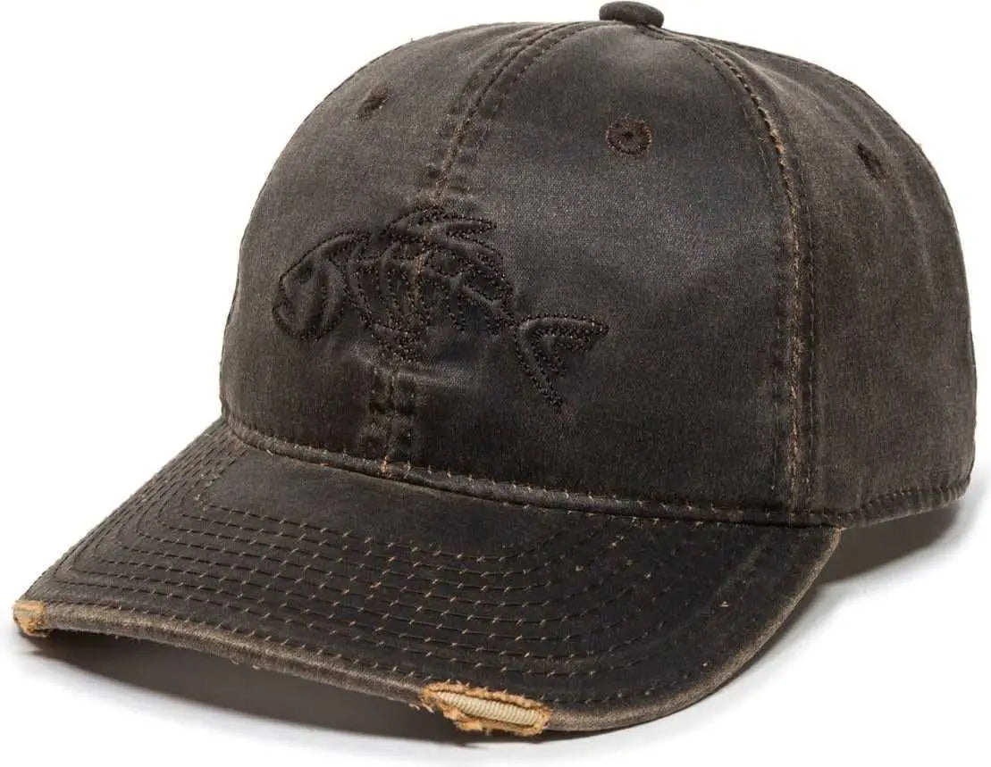 OC Sports BON-017 Fishing Adjustable Cap - Dark Brown - Brown / 6 7/8’’ - 7 1/2’’