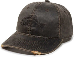 OC Sports BON-017 Fishing Adjustable Cap - Dark Brown - Brown / 6 7/8’’ - 7 1/2’’