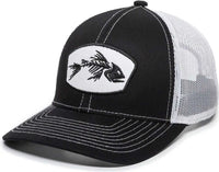 OC Sports BON-200 Bone Collection Mesh Back Cap - Black White - Black White / 6 7/8’’ - 7 1/2’’
