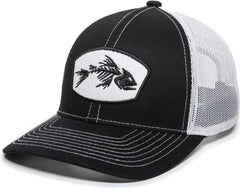 OC Sports BON-200 Bone Collection Mesh Back Cap - Black White - Black White / 6 7/8’’ - 7 1/2’’