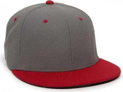 OC Sports CAGE25 Flexible Fitting Cap - Graphite Red - Dark Gray Red / 6 3/8’’ - 6 3/4’’