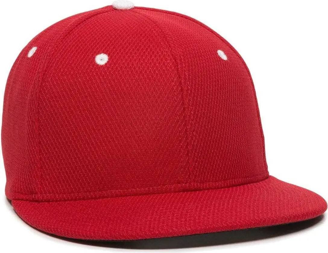 OC Sports CAGE25 Flexible Fitting Cap - Red White - Red White / 6 3/8’’ - 6 3/4’’