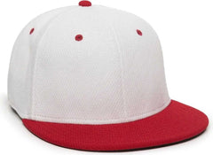 OC Sports CAGE25 Flexible Fitting Cap - White Red - White Red / 6 3/8’’ - 6 3/4’’