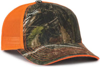 OC Sports CGWM-301 Adjustable Mesh Back Cap - Mossy Oak Country DNA Neon Orange - Mossy Oak Orange / OSFM