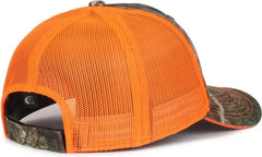 OC Sports CGWM-301 Adjustable Mesh Back Cap - Mossy Oak Country DNA Neon Orange - Mossy Oak Orange / OSFM