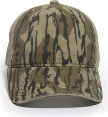 OC Sports CGWM-301 Adjustable Mesh Back Cap - Mossy Oak Original Bottomland Khaki - Mossy Oak Khaki / OSFM