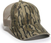 OC Sports CGWM-301 Adjustable Mesh Back Cap - Mossy Oak Original Bottomland Khaki - Mossy Oak Khaki / OSFM