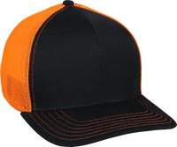 OC Sports CT120M Extra-flexible Slight Pre-curved Visor - Black Neon Orange - Black Orange / 6 3/4’’ - 7 1/8’’