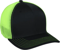 OC Sports CT120M Extra-flexible Slight Pre-curved Visor - Black Neon Yellow - Black Yellow / 6 3/4’’ - 7 1/8’’