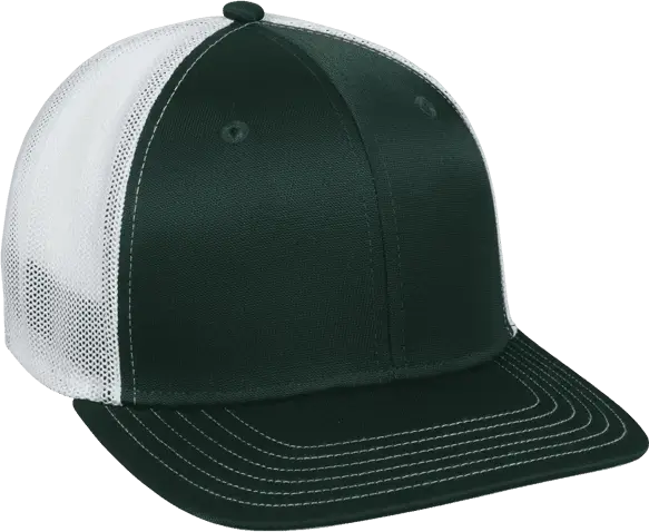 OC Sports CT120M Extra-flexible Slight Pre-curved Visor - Dk.Green White - Forest White / 6 3/4’’ - 7 1/8’’