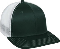 OC Sports CT120M Extra-flexible Slight Pre-curved Visor - Dk.Green White - Forest White / 6 3/4’’ - 7 1/8’’
