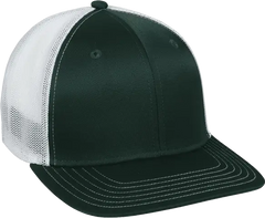 OC Sports CT120M Extra-flexible Slight Pre-curved Visor - Dk.Green White - Forest White / 6 3/4’’ - 7 1/8’’