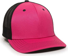 OC Sports CT120M Extra-flexible Slight Pre-curved Visor - Fuchsia Black - Fuchsia Black / 6 3/4’’ - 7 1/8’’