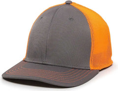 OC Sports CT120M Extra-flexible Slight Pre-curved Visor - Graphite Neon Orange