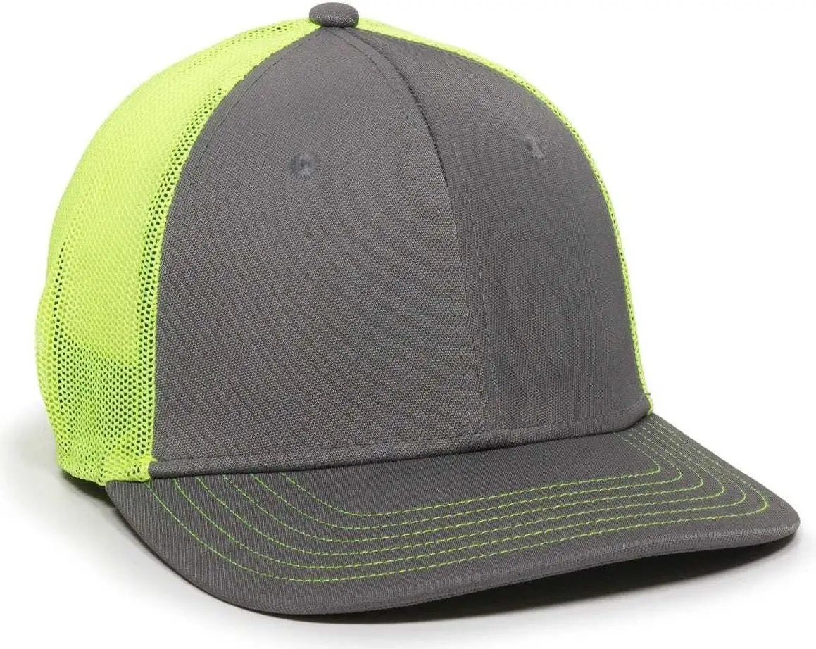 OC Sports CT120M Extra-flexible Slight Pre-curved Visor - Graphite Neon Yellow - Dark Gray Yellow / 6 3/8’’ - 6 3/4’’