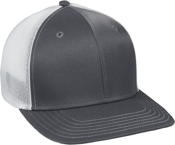 OC Sports CT120M Extra-flexible Slight Pre-curved Visor - Graphite White - Dark Gray White / 6 3/8’’ - 6 3/4’’