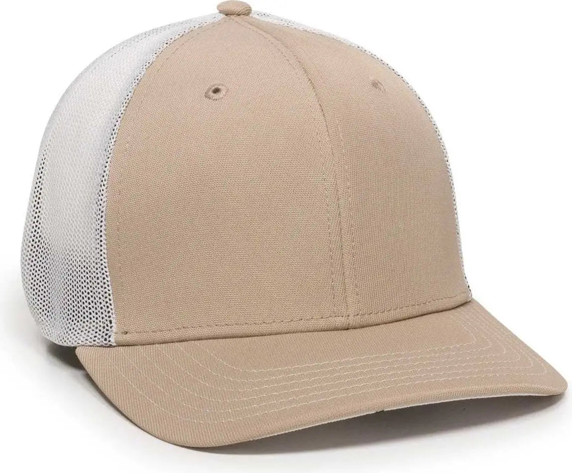 OC Sports CT120M Extra-flexible Slight Pre-curved Visor - Khaki White - Khaki White / 6 3/4’’ - 7 1/8’’