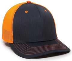 OC Sports CT120M Extra-flexible Slight Pre-curved Visor - Navy Neon Orange - Navy Orange / 6 3/4’’ - 7 1/8’’