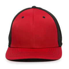 OC Sports CT120M Extra-flexible Slight Pre-curved Visor - Red Black