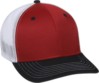 OC Sports CT120M Extra-flexible Slight Pre-curved Visor - Red White Black - Red Black / 6 3/4’’ - 7 1/8’’