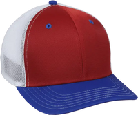 OC Sports CT120M Extra-flexible Slight Pre-curved Visor - Red White Royal - Red Royal / 6 3/4’’ - 7 1/8’’