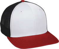 OC Sports CT120M Extra-flexible Slight Pre-curved Visor - White Black Red - White Red / 6 3/8’’ - 6 3/4’’