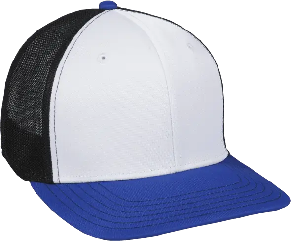 OC Sports CT120M Extra-flexible Slight Pre-curved Visor - White Black Royal - White Royal / 6 3/4’’ - 7 1/8’’