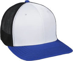 OC Sports CT120M Extra-flexible Slight Pre-curved Visor - White Black Royal - White Royal / 6 3/4’’ - 7 1/8’’