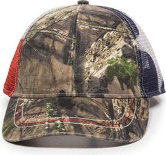 OC Sports CWF-400M Adjustable Mesh Back Cap - Mossy Oak Break-Up Country Texas Flag - Mossy Oak Break-Up Country Texas
