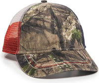 OC Sports CWF-400M Adjustable Mesh Back Cap - Mossy Oak Break-Up Country Texas Flag - Mossy Oak Break-Up Country Texas