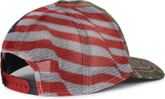 OC Sports CWF-400M Adjustable Mesh Back Cap - Mossy Oak Country DNA American Flag - Mossy Oak / OSFM