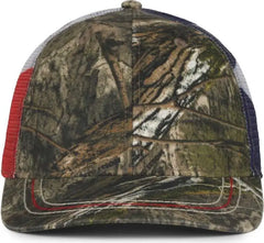 OC Sports CWF-400M Adjustable Mesh Back Cap - Mossy Oak Country DNA Texas Flag - Mossy Oak / OSFM